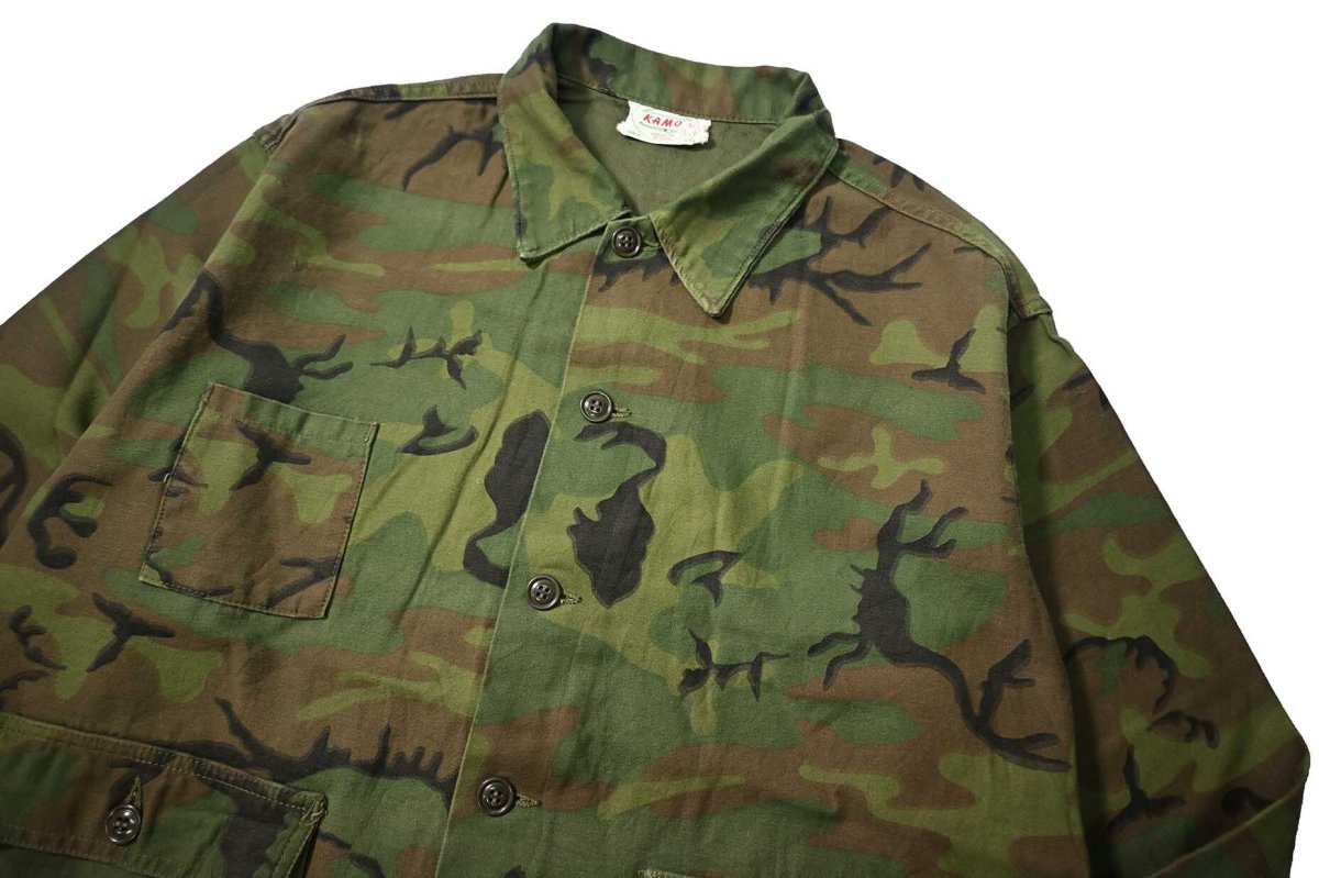 画像3: 60-70s Used KAMO Civilian Leaf Camo Cotton Hunting Jacket made in USA (3)
