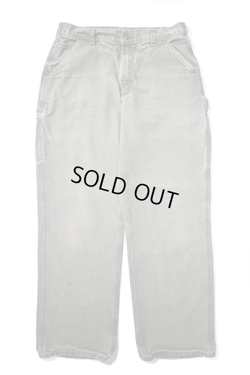 画像1: 19' Used Carhartt Duck Carpenter Pants Moss カーハート (1)