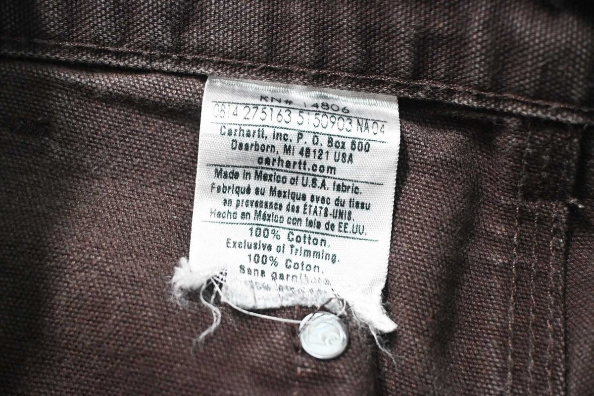 画像7: 14' Used Carhartt Duck Double Knee Carpenter Pants Dark Brown カーハート (7)