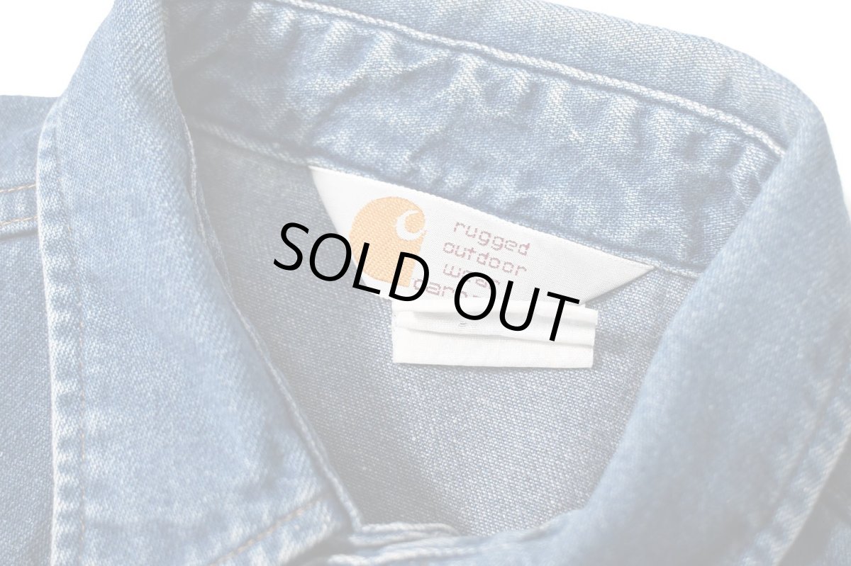 画像6: 80-90s Used Carhartt Painted Denim Western Shirt (6)