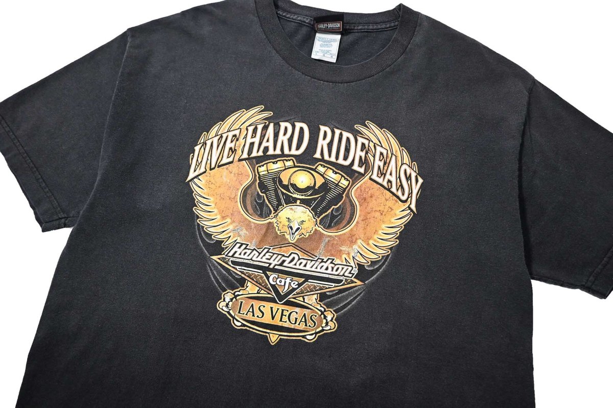 画像3: 00s Used Harley-Davidson Cafe Print Tee (3)