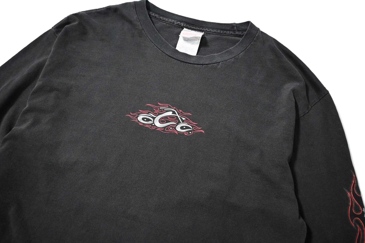 画像2: 00s Used Orange County Choppers L/S Print Tee made in USA (2)