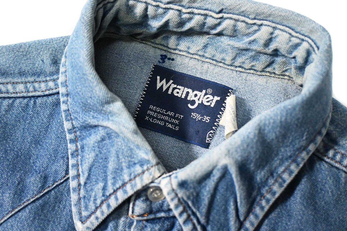 画像4: 80s Used Wrangler Denim Western Shirt made in USA (4)