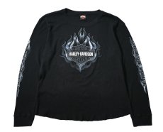 画像1: 00s Used Harley-Davidson Print L/S Thermal (1)