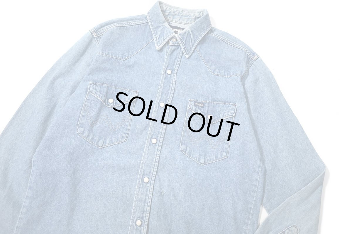 画像2: 80s Used Wrangler Denim Western Shirt made in USA (2)