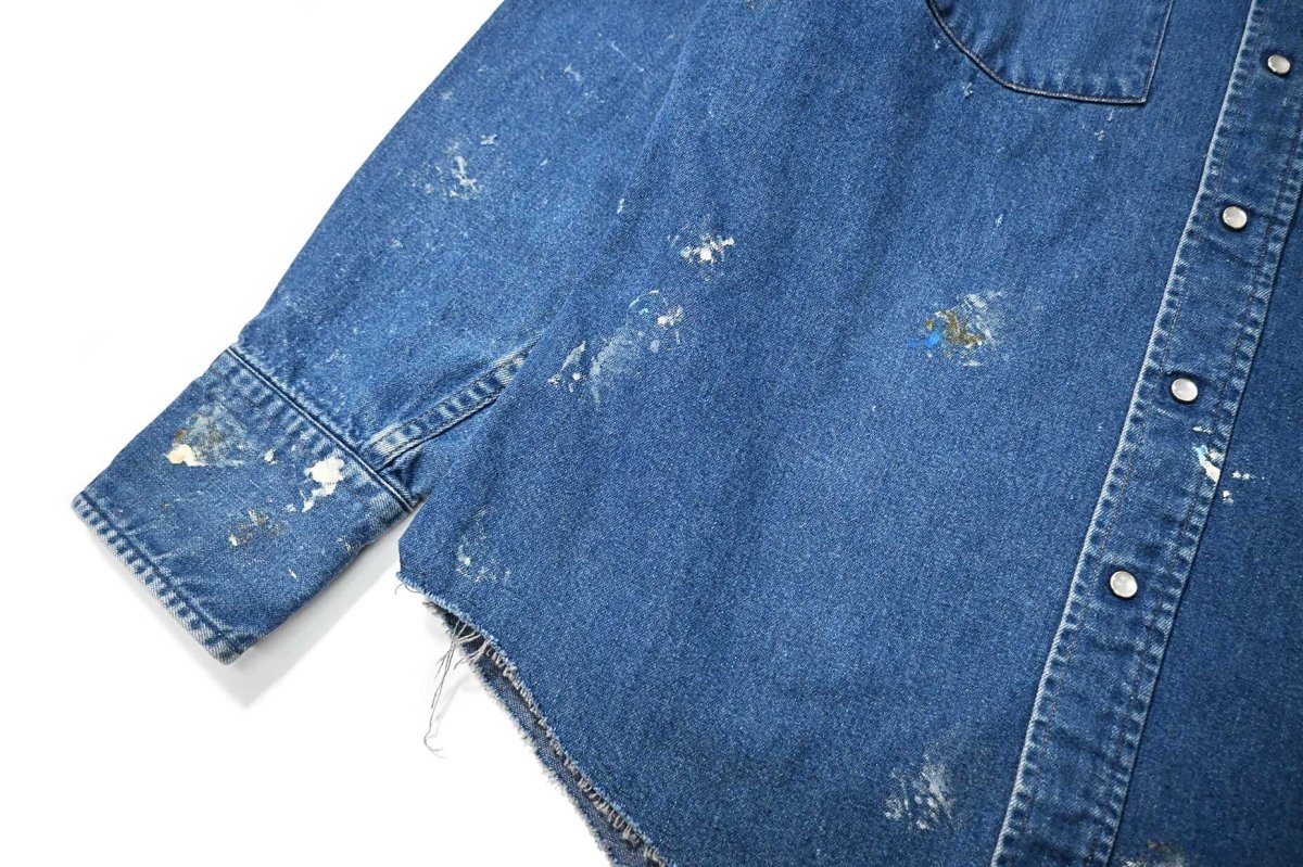 画像4: 80-90s Used Carhartt Painted Denim Western Shirt (4)