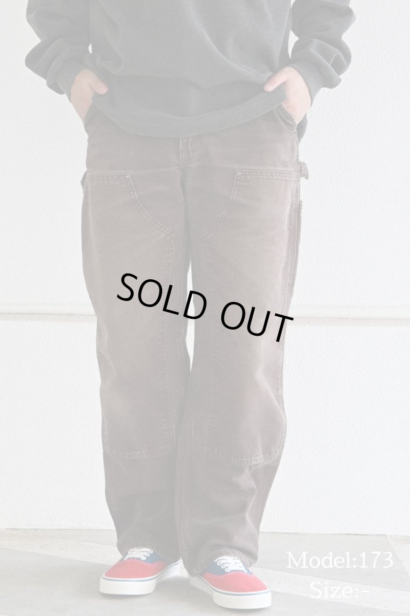 画像8: 14' Used Carhartt Duck Double Knee Carpenter Pants Dark Brown カーハート (8)