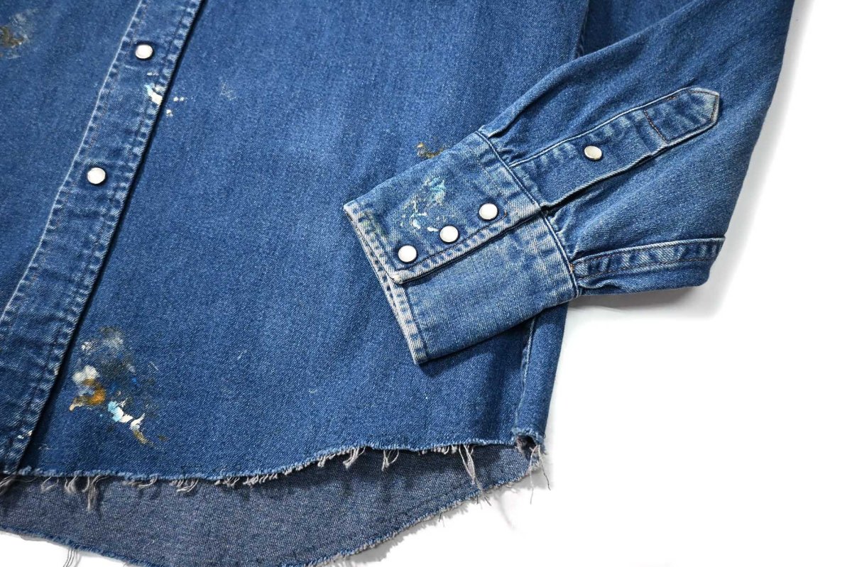 画像3: 80-90s Used Carhartt Painted Denim Western Shirt (3)