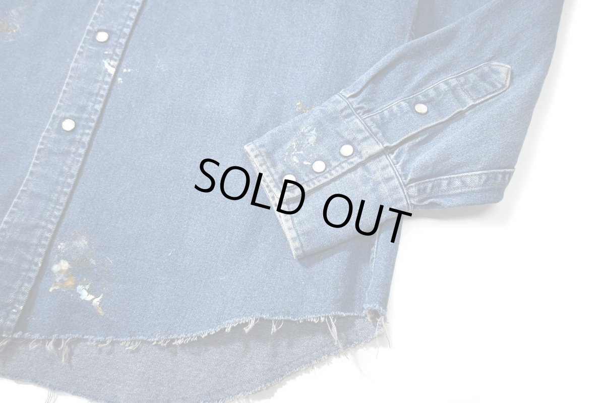 画像3: 80-90s Used Carhartt Painted Denim Western Shirt (3)