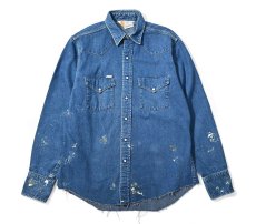 画像1: 80-90s Used Carhartt Painted Denim Western Shirt (1)