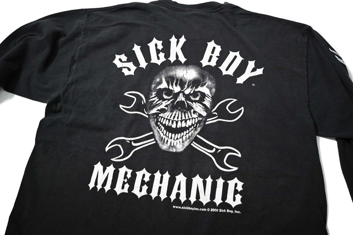 画像6: 00s Used Sick Boy Mechanic L/S Print Tee (6)