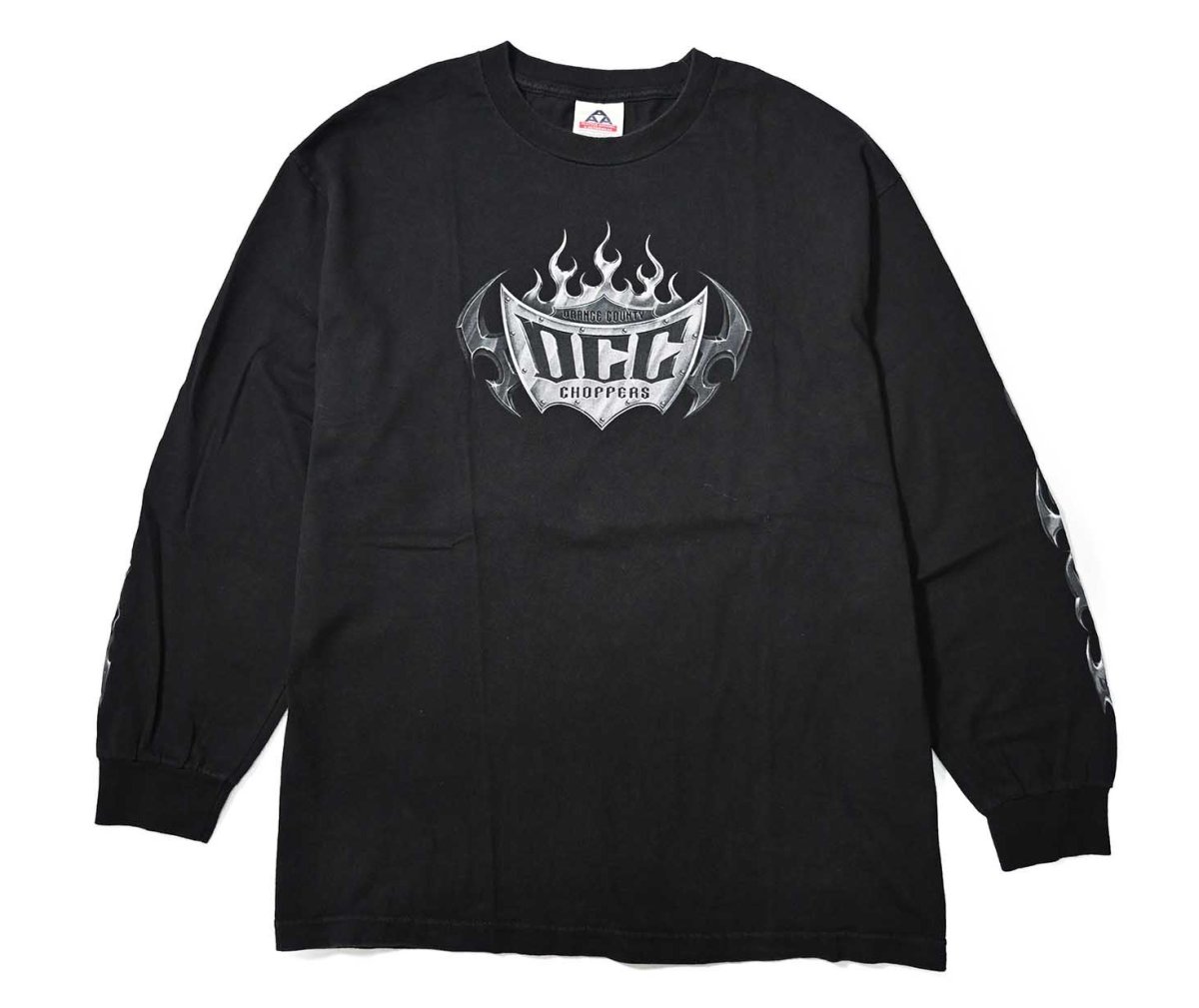 画像1: 00s Used Orange County Choppers L/S Print Tee (1)