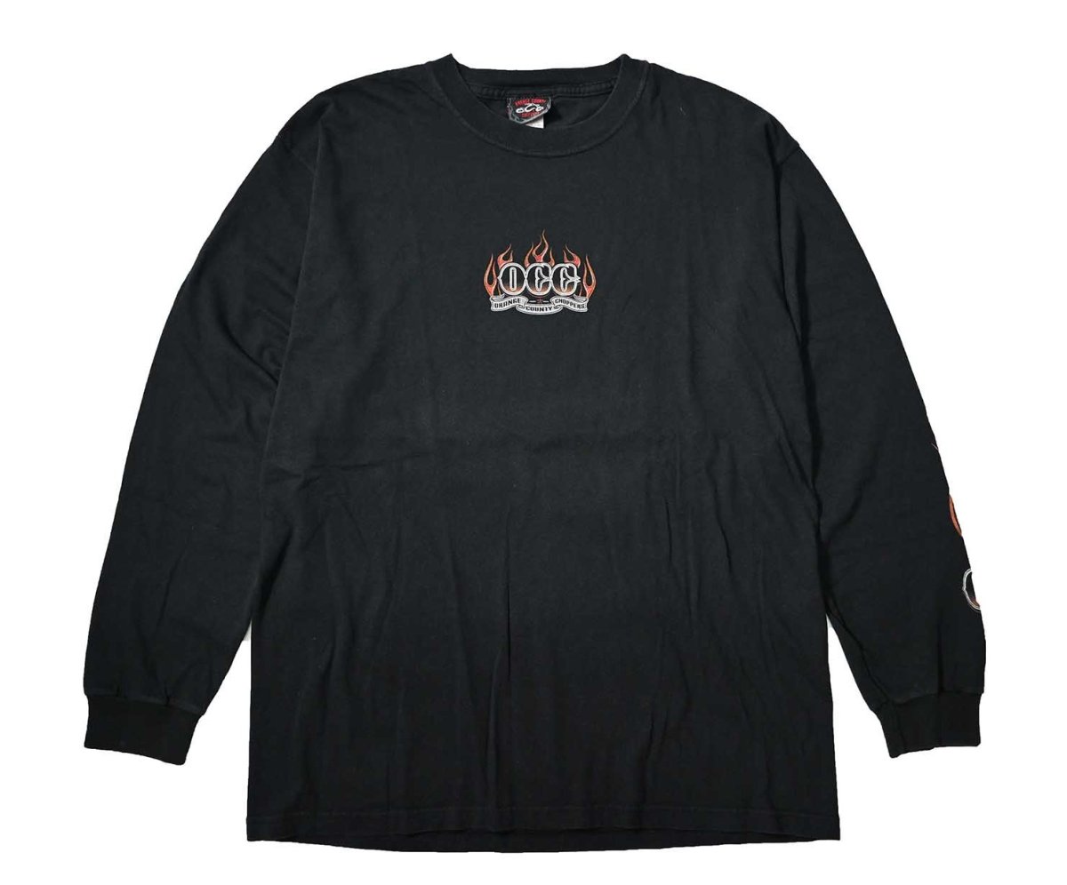 画像1: 00s Used Orange County Choppers L/S Print Tee (1)