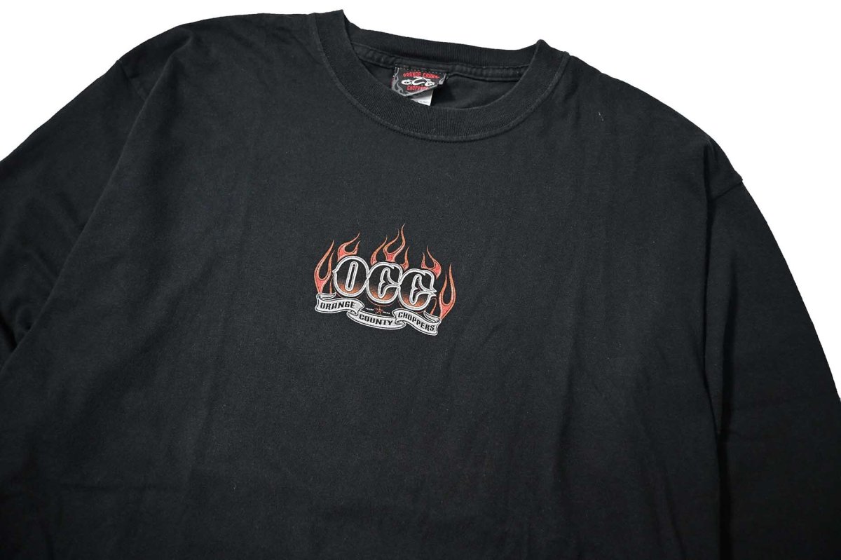 画像2: 00s Used Orange County Choppers L/S Print Tee (2)
