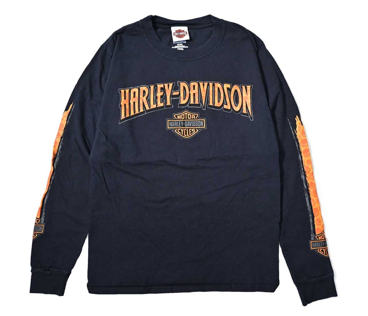 画像1: Used Harley-Davidson L/S Print Tee (1)