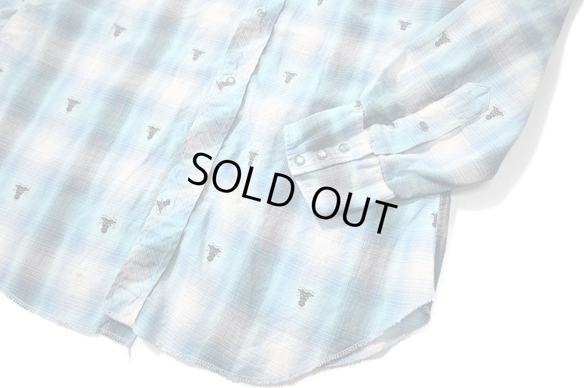 画像3: 60-70s Used Ombre Check Western Shirt (3)