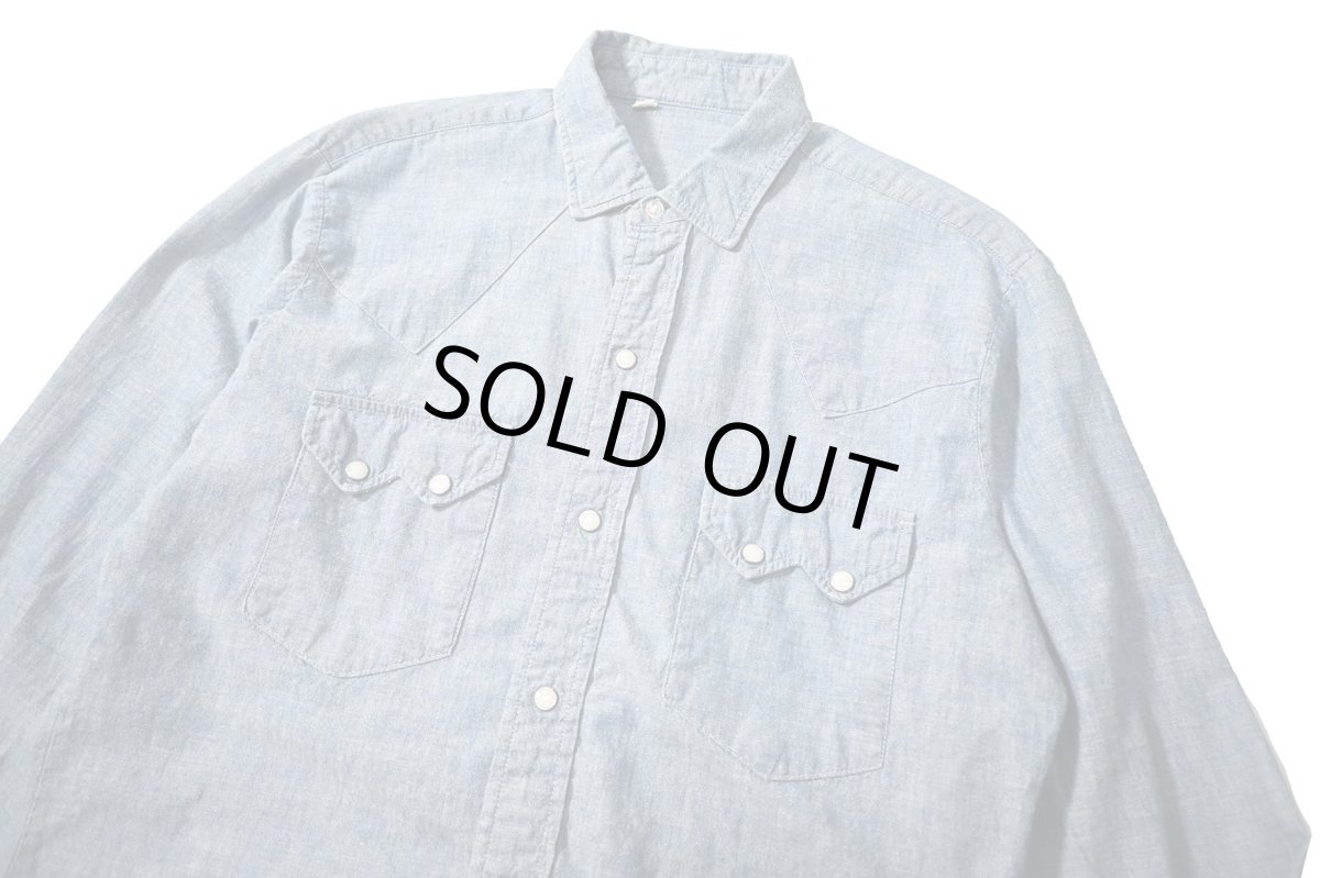 画像2: 60-70s Used Chambray Western Shirt (2)
