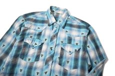 画像2: 60-70s Used Ombre Check Western Shirt (2)