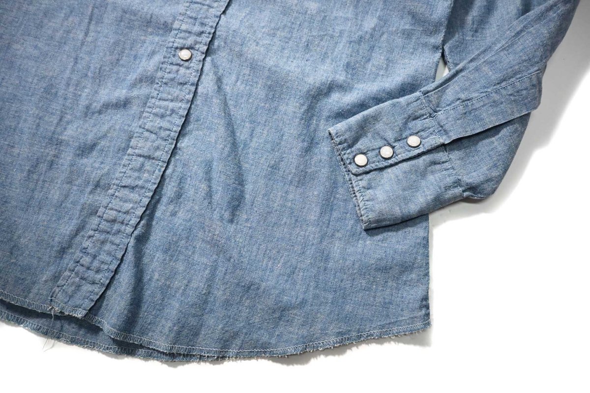画像3: 60-70s Used Chambray Western Shirt (3)