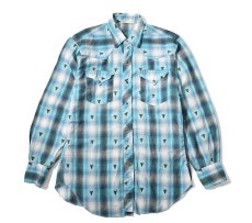 画像1: 60-70s Used Ombre Check Western Shirt (1)