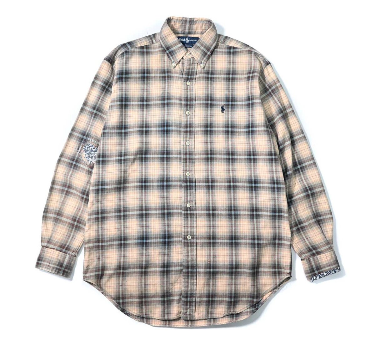 画像1: 90-00s Used Ralph Lauren Plaid B/D Flannel Shirt "Blake" (1)