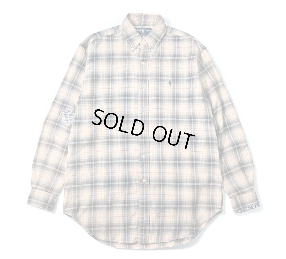 画像1: 90-00s Used Ralph Lauren Plaid B/D Flannel Shirt "Blake" (1)