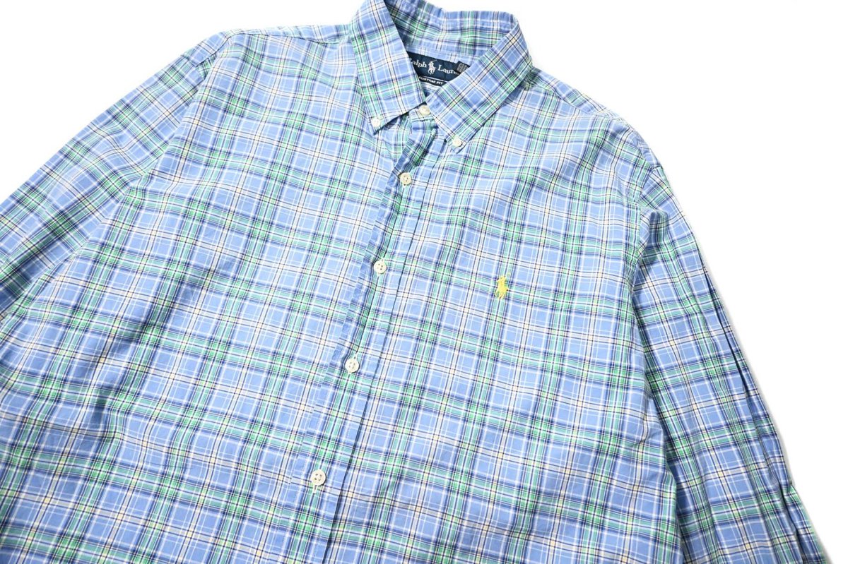 画像2: 90-00s Used Ralph Lauren Plaid B/D Shirt "Custom Fit" (2)