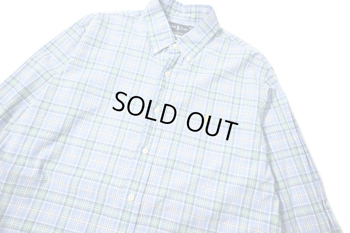 画像2: 90-00s Used Ralph Lauren Plaid B/D Shirt "Custom Fit" (2)