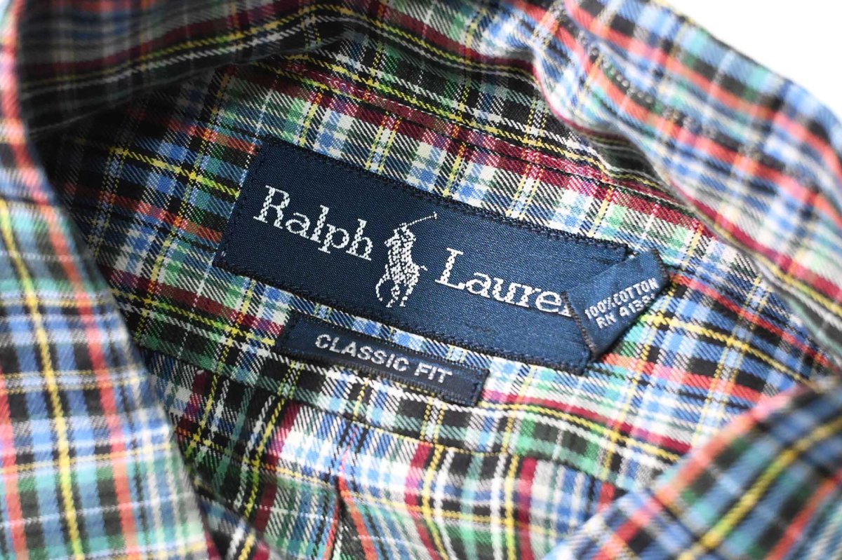 画像4: 90-00s Used Ralph Lauren Plaid B/D Shirt "Classic Fit" (4)