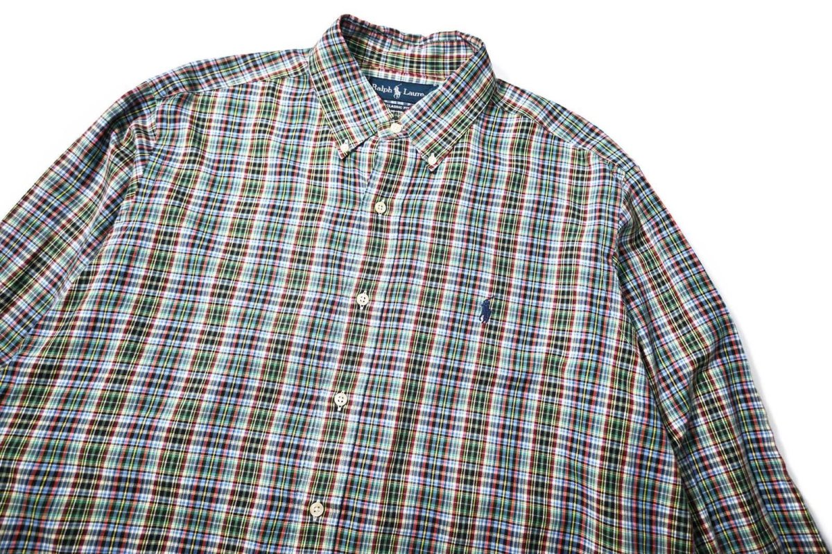 画像2: 90-00s Used Ralph Lauren Plaid B/D Shirt "Classic Fit" (2)