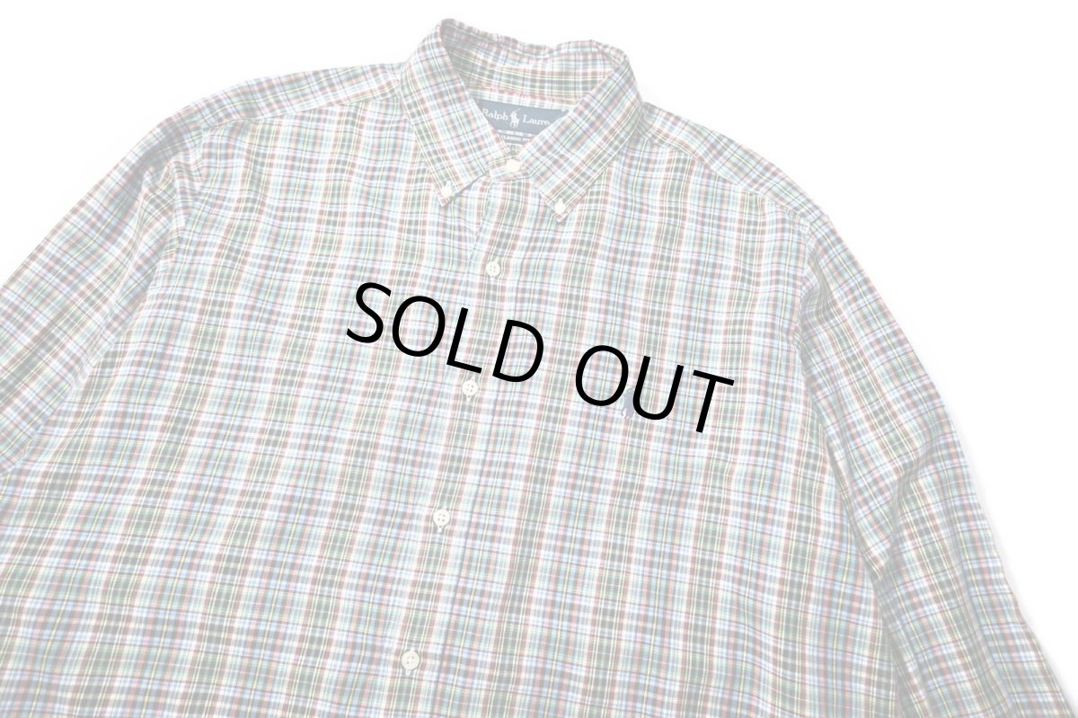 画像2: 90-00s Used Ralph Lauren Plaid B/D Shirt "Classic Fit" (2)