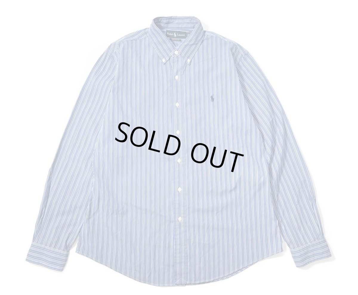 画像1: 90-00s Used Ralph Lauren Stripe B/D Shirt "Custom Fit" (1)