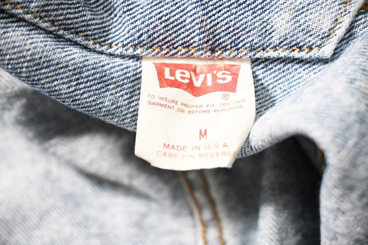 画像7: 87' Used Levi's 70507-0219 Painted Chemical Wash Denim Jacket made in USA (7)