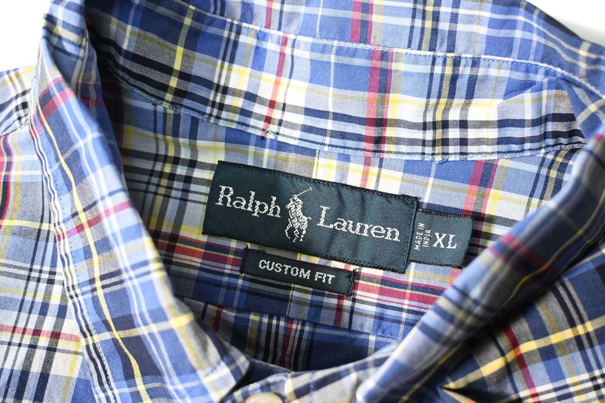 画像4: 90-00s Used Ralph Lauren Plaid B/D Shirt "Custom Fit" (4)