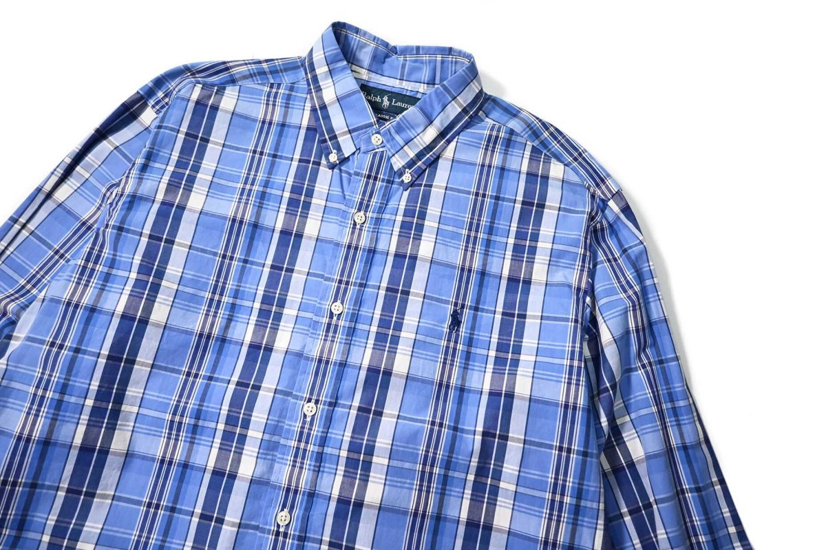 画像2: 90-00s Used Ralph Lauren Plaid B/D Shirt "Classic Fit" (2)