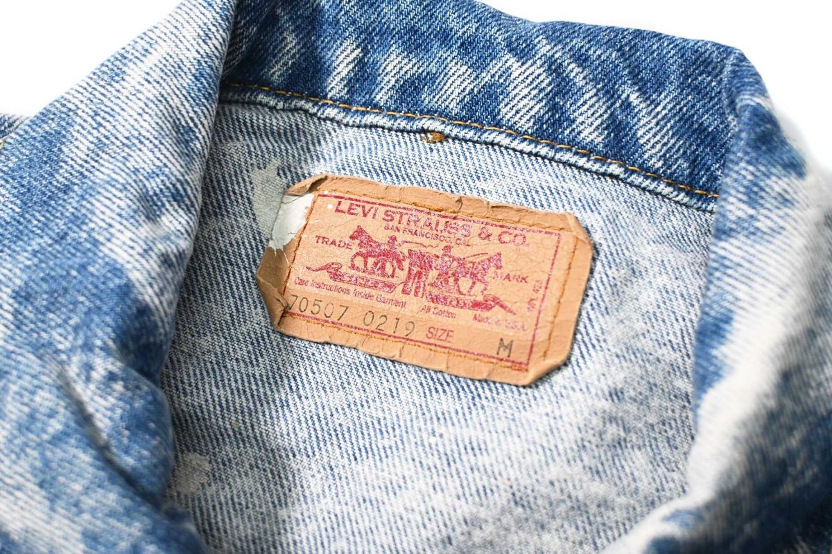 画像6: 87' Used Levi's 70507-0219 Painted Chemical Wash Denim Jacket made in USA (6)
