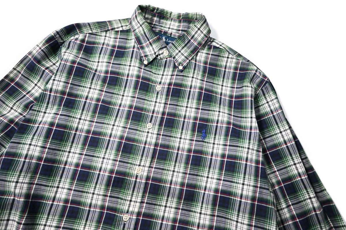 画像2: 90-00s Used Ralph Lauren Plaid B/D Shirt "Classic Fit" (2)