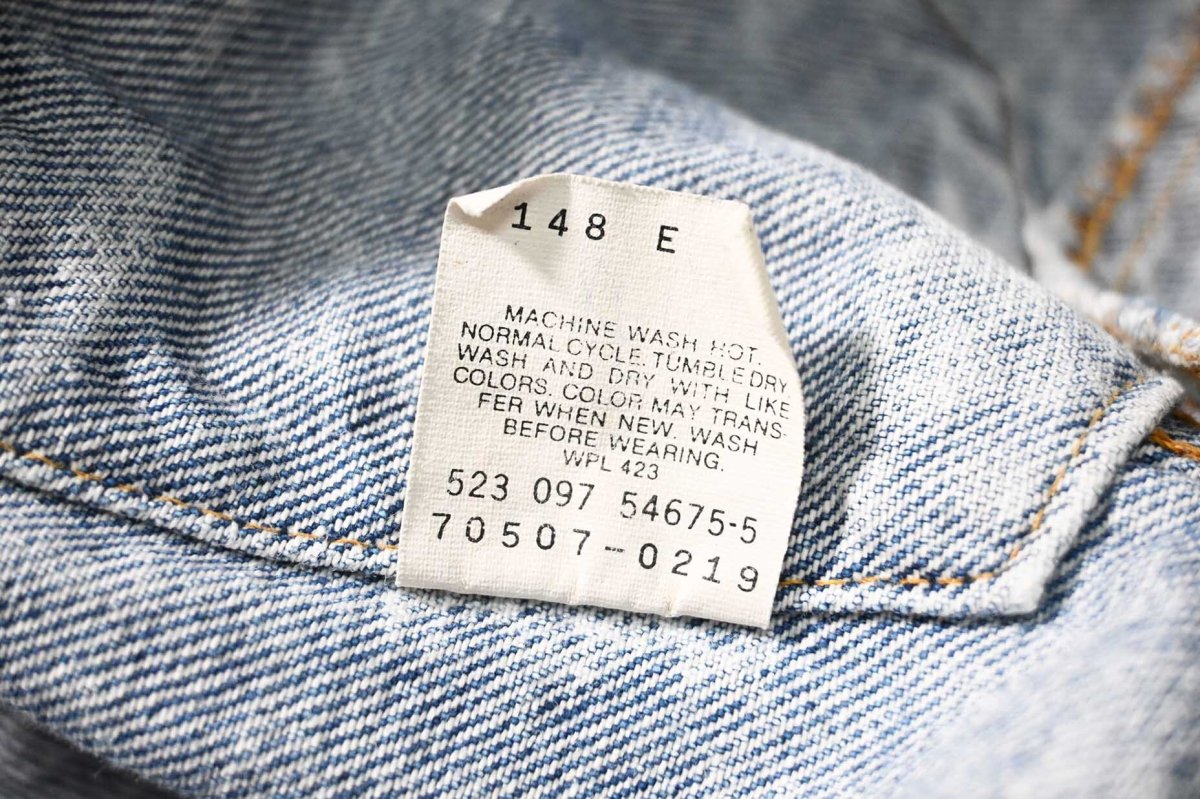 画像8: 87' Used Levi's 70507-0219 Painted Chemical Wash Denim Jacket made in USA (8)