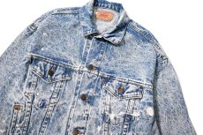 画像3: 87' Used Levi's 70507-0219 Painted Chemical Wash Denim Jacket made in USA (3)