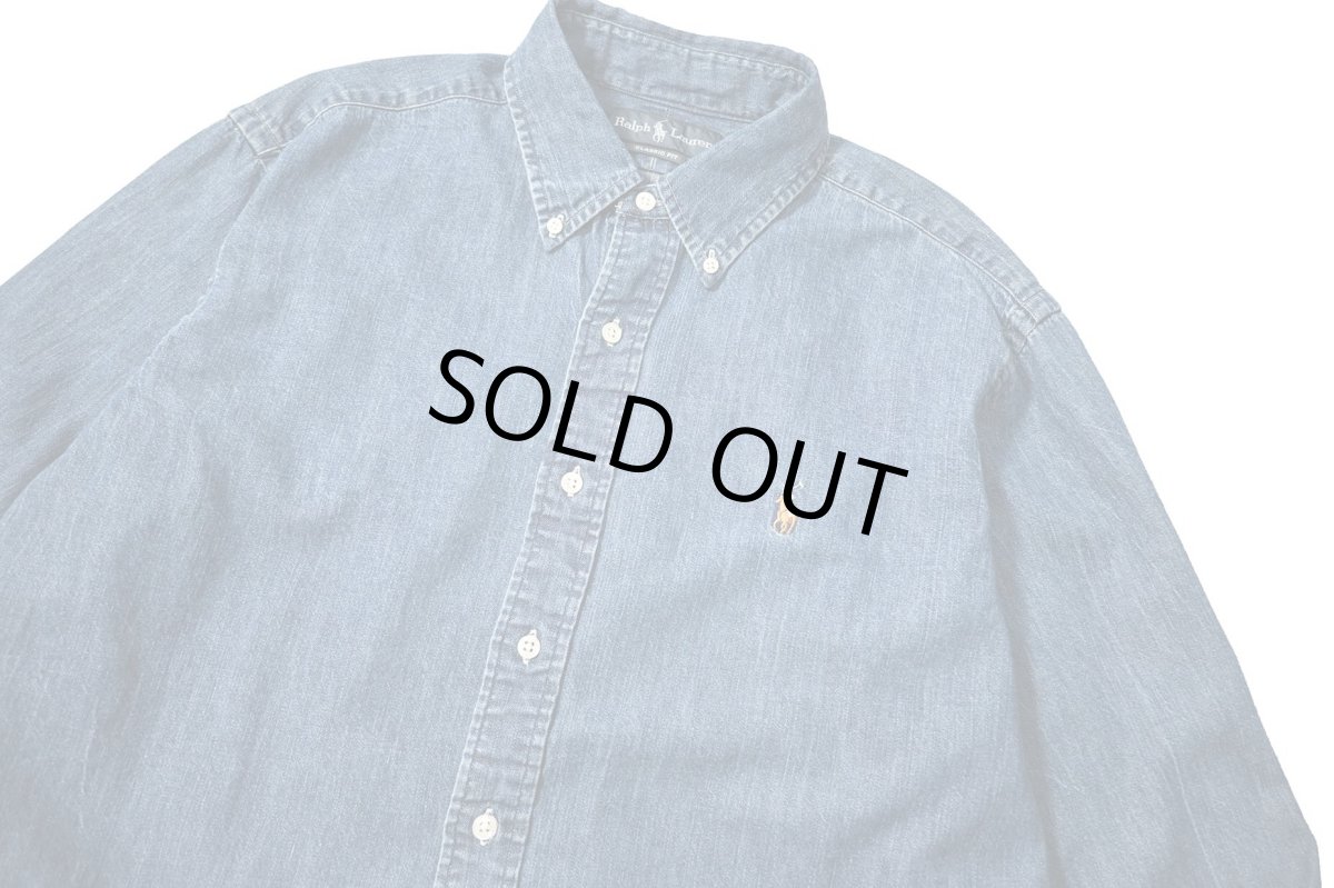 画像2: 90-00s Used Ralph Lauren Dungaree B/D Shirt "Classic Fit" (2)