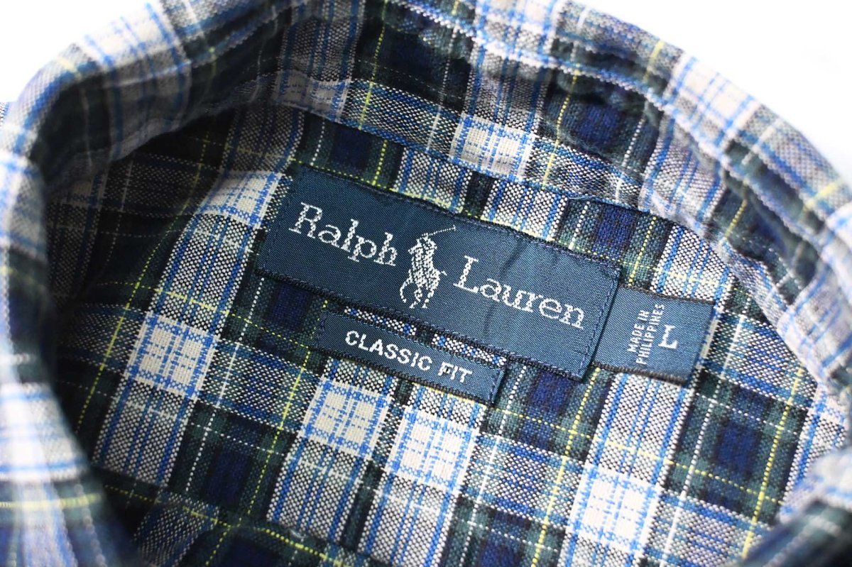 画像4: 90-00s Used Ralph Lauren Plaid B/D Shirt "Classic Fit" (4)