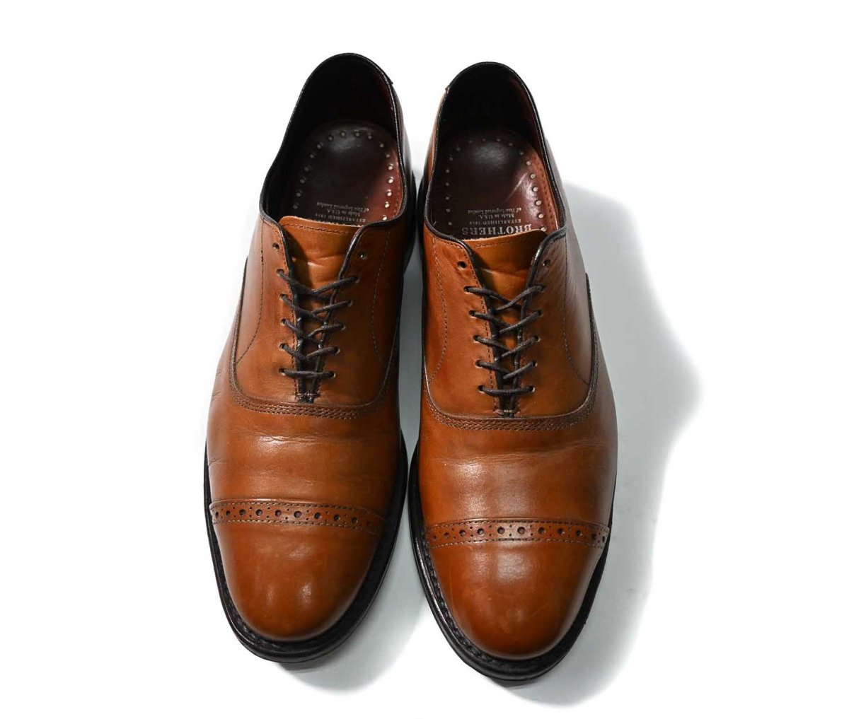 画像2: Used Brooks Brothers Straight Tip Leather Shoes made in USA (2)