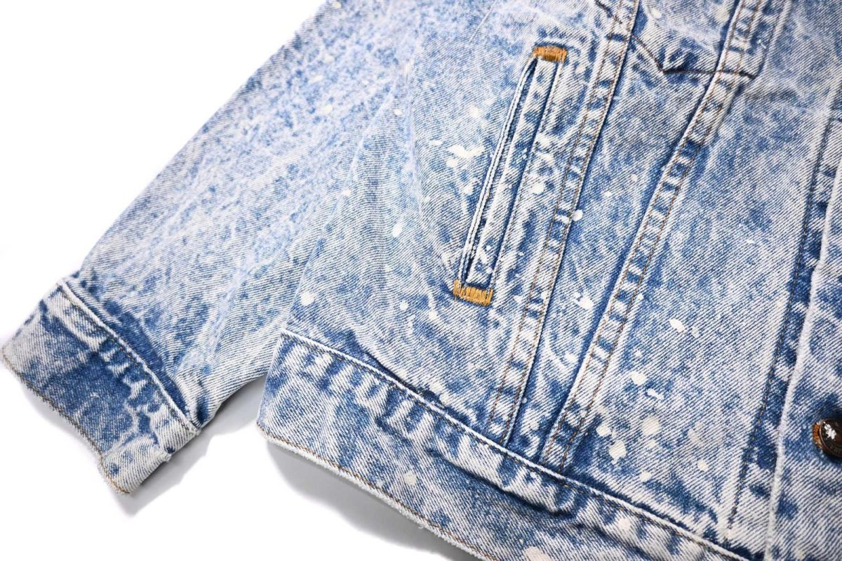 画像5: 87' Used Levi's 70507-0219 Painted Chemical Wash Denim Jacket made in USA (5)