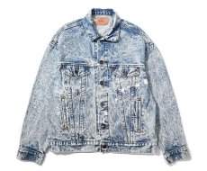 画像1: 87' Used Levi's 70507-0219 Painted Chemical Wash Denim Jacket made in USA (1)