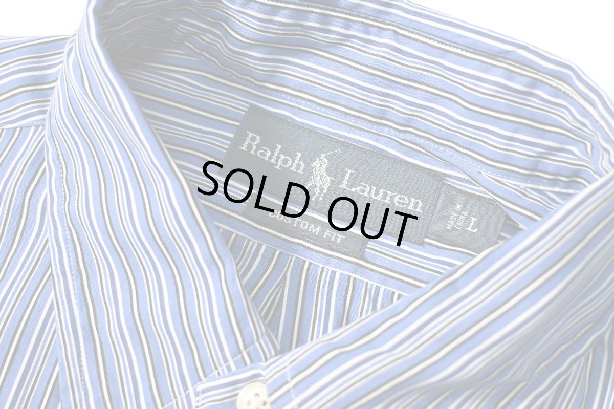 画像4: 90-00s Used Ralph Lauren Stripe B/D Shirt "Custom Fit" (4)