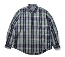 画像1: 90s Used Lands' End Plaid B/D Flannel Shirt (1)