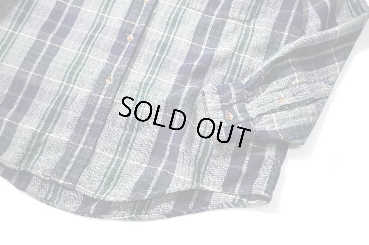 画像3: 90s Used Lands' End Plaid B/D Flannel Shirt (3)