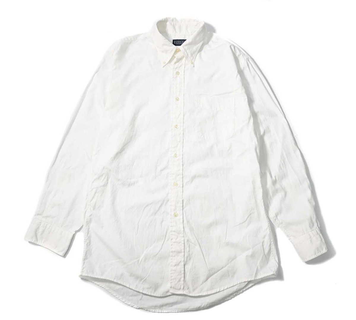 画像1: 90s Used Lands' End B/D Shirt White (1)