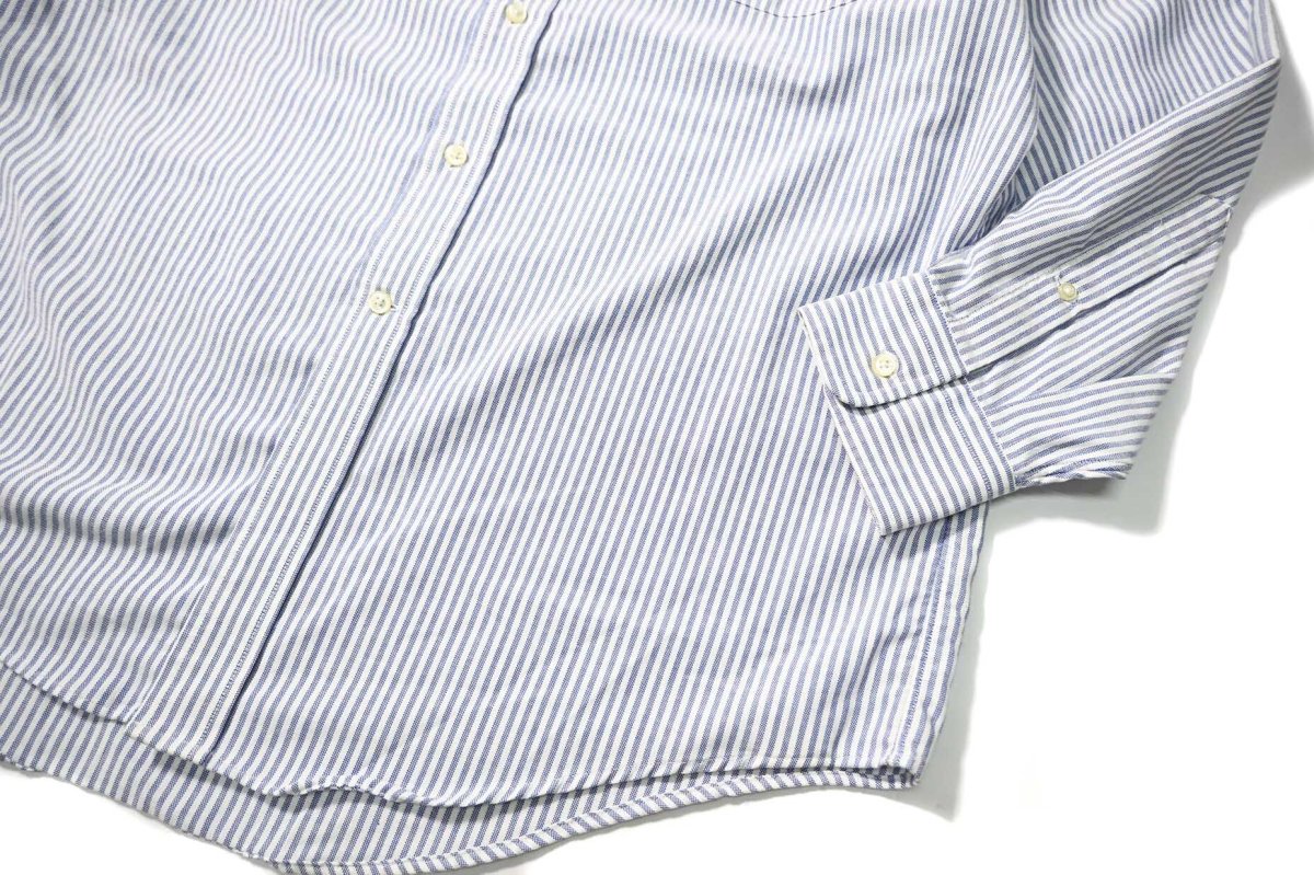 画像3: 90s Used Lands' End Stripe B/D Shirt (3)