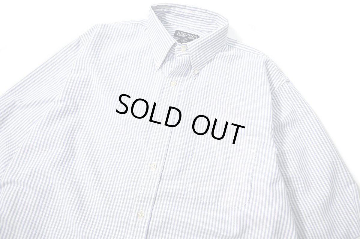 画像2: 90s Used Lands' End Stripe B/D Shirt (2)